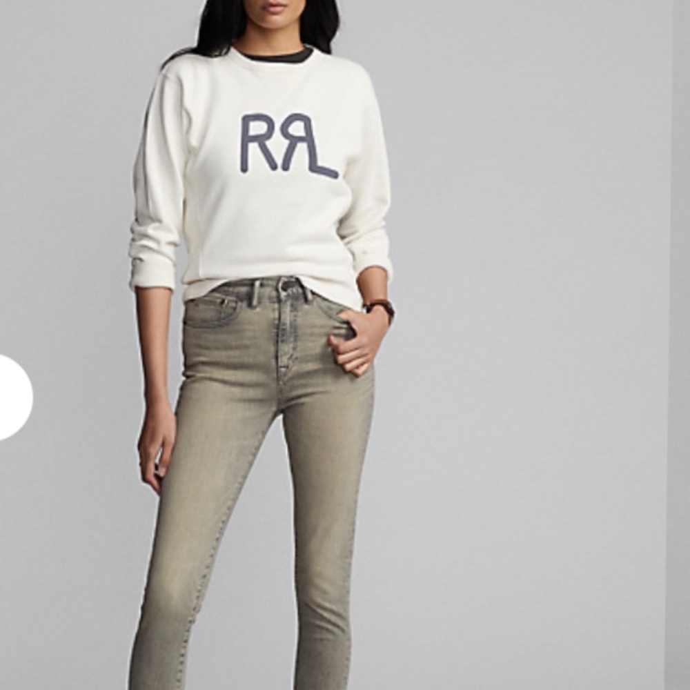 Ralph Lauren Slimming Fix Jeans, Size 14, Color Gray